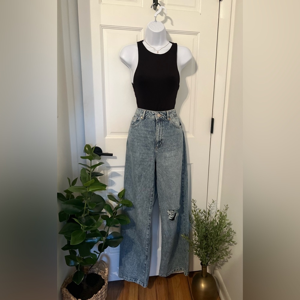 Garage Wide Leg Jeans Distressed (high waisted) size 5 - 27 waist Regular Length